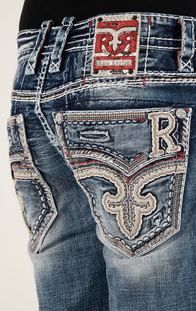 Jeans Rock Revival Abelen Femme - Taille 25 - Bootcut Bleu - Occasion Très Bon état