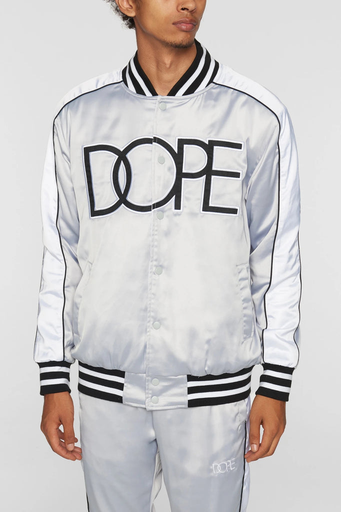 DOPE “Sideline Reversible Satin Bomber” Jacket (White)