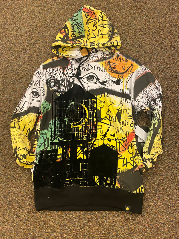 Industrial indigo hoodie