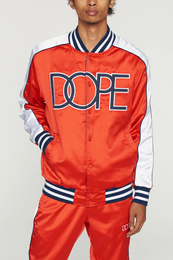 DOPE “Sideline Reversible Satin Bomber” Jacket (Red)