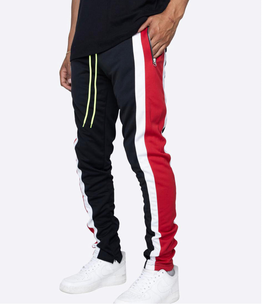 Men's Solid Long Length Drawstring Ankle Zipper Track Pants - Walmart.com