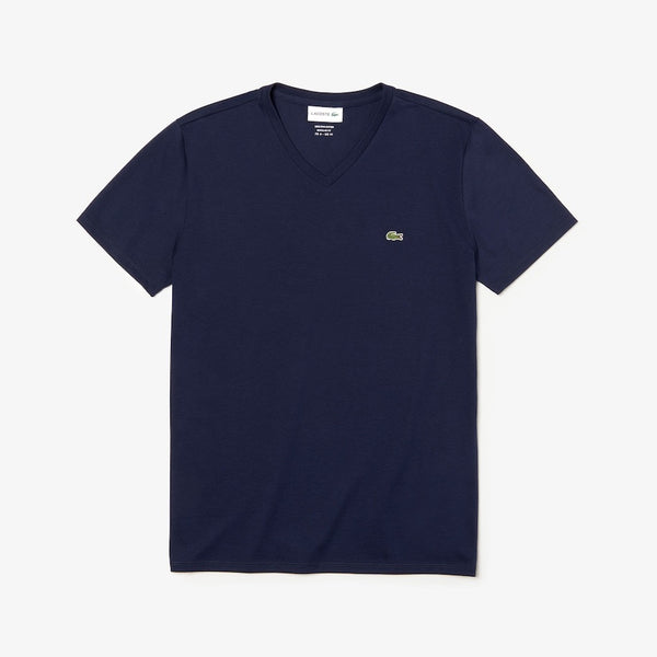 Lacoste V-Neck Navy Pima T-Shirt