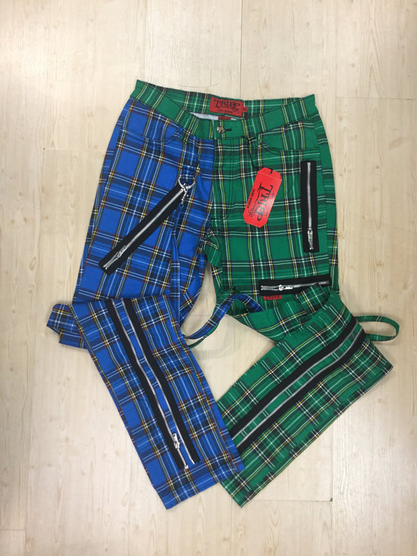 TRIPP NYC Blue/Green Plaid Pants
