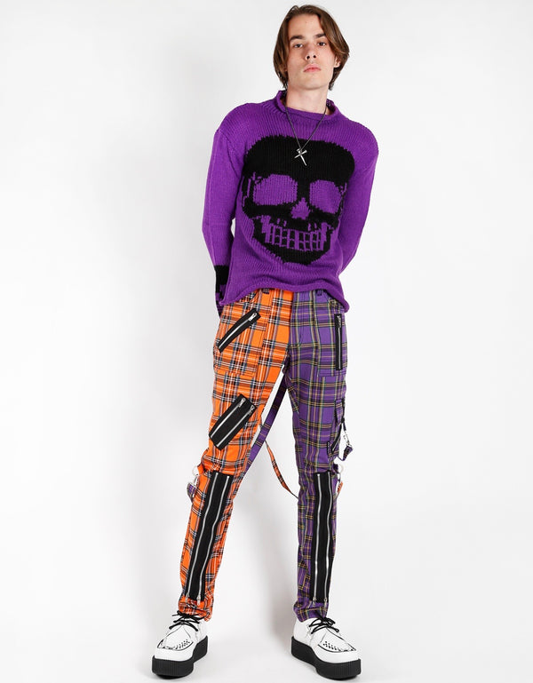TRIPP NYC “Split Plaid” Pants (Orange/Purple)