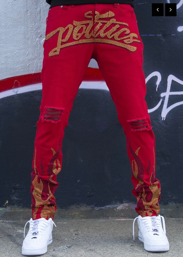 Politics “Flames & Stones” Jeans